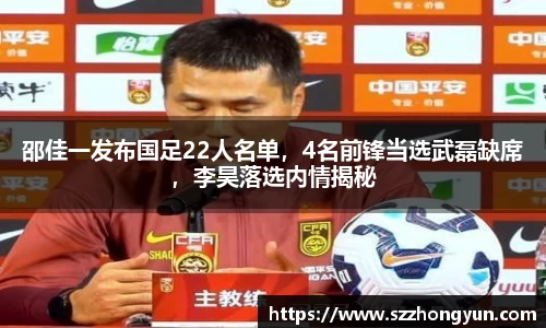 邵佳一发布国足22人名单，4名前锋当选武磊缺席，李昊落选内情揭秘